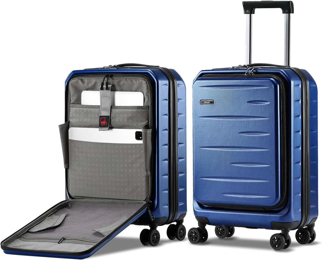 Expandable Hard Shell Carry-On with Front Pocket & TSA Lock