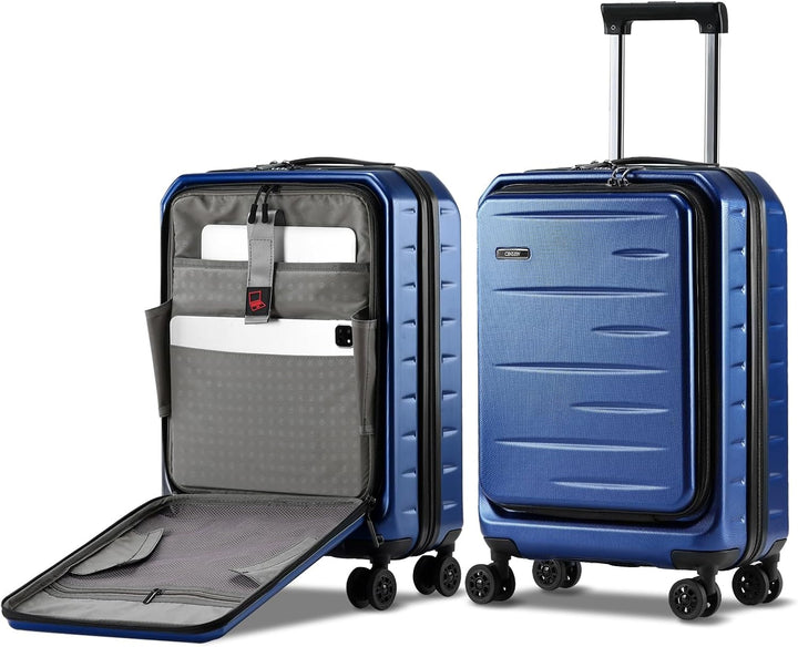 Expandable Hard Shell Carry-On with Front Pocket & TSA Lock