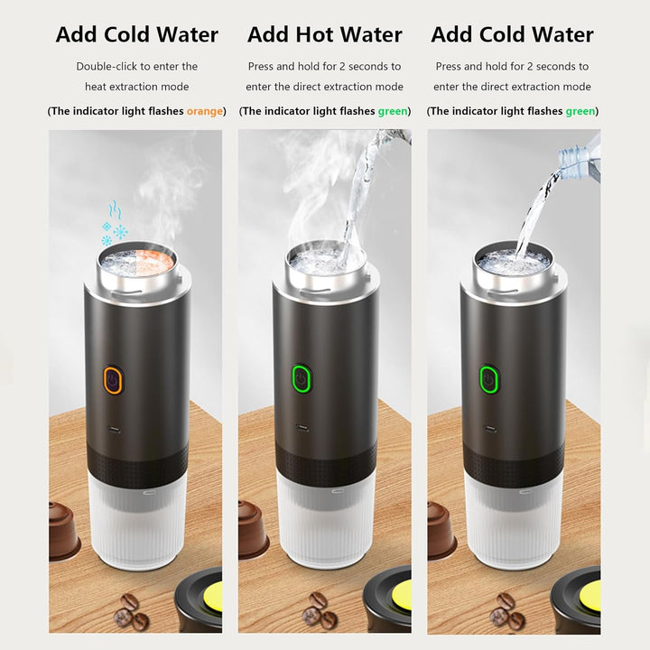 Portable 3-in-1 Espresso Coffee Maker with Rechargeable Battery – Raverno