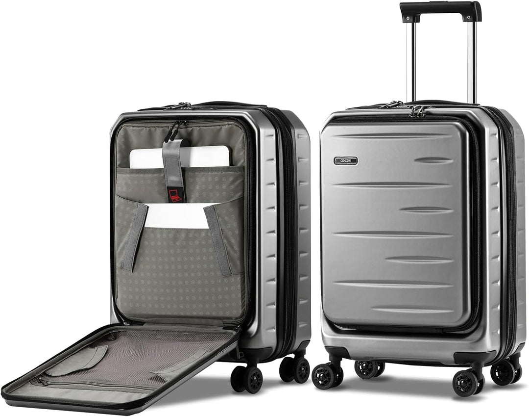 Expandable Hard Shell Carry-On with Front Pocket & TSA Lock