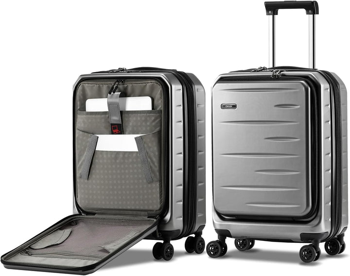 Expandable Hard Shell Carry-On with Front Pocket & TSA Lock