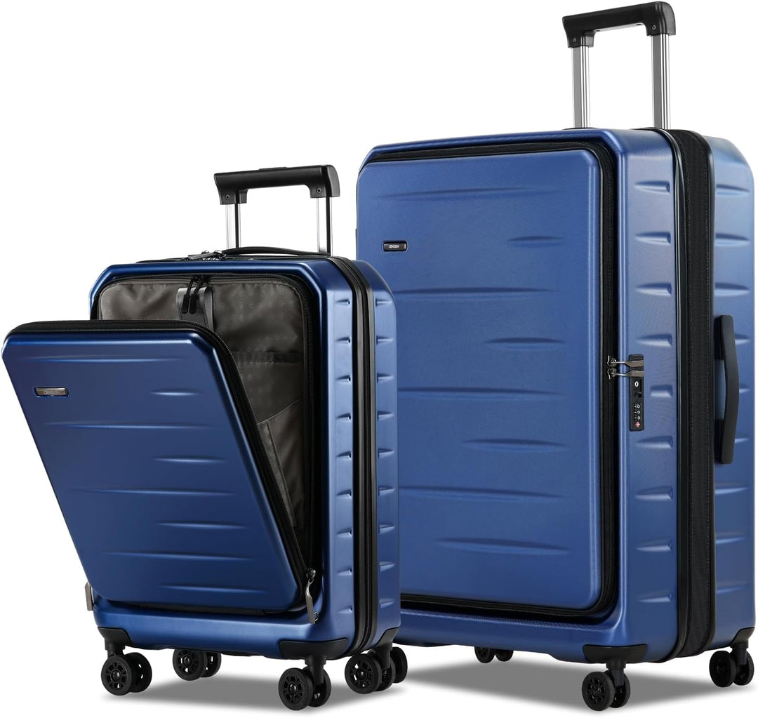 Expandable Hard Shell Carry-On with Front Pocket & TSA Lock