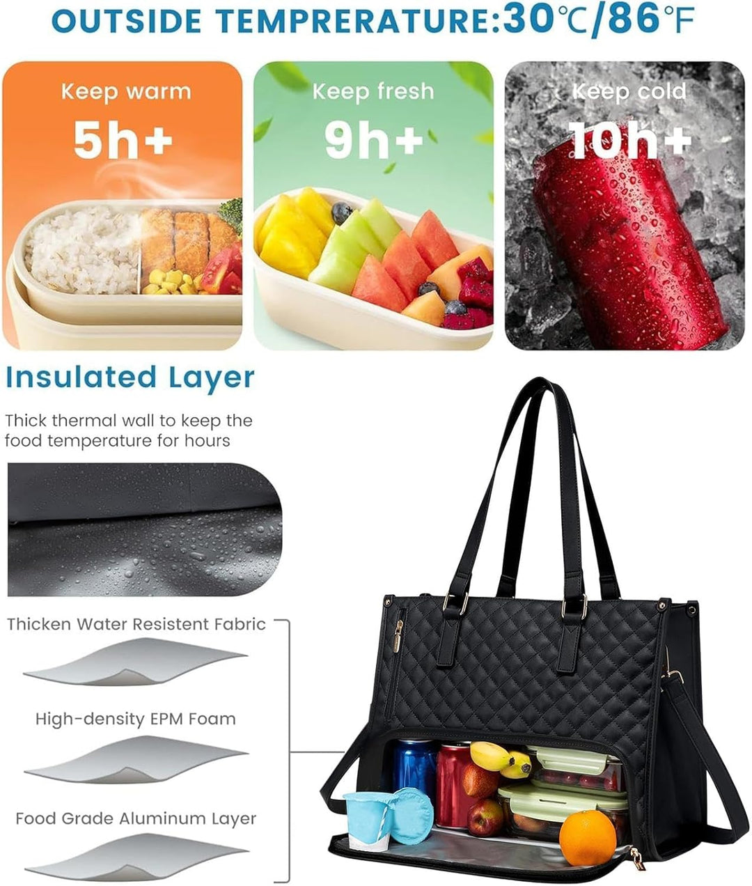 2-in-1 Insulated Lunch & Laptop Tote for Work & Travel