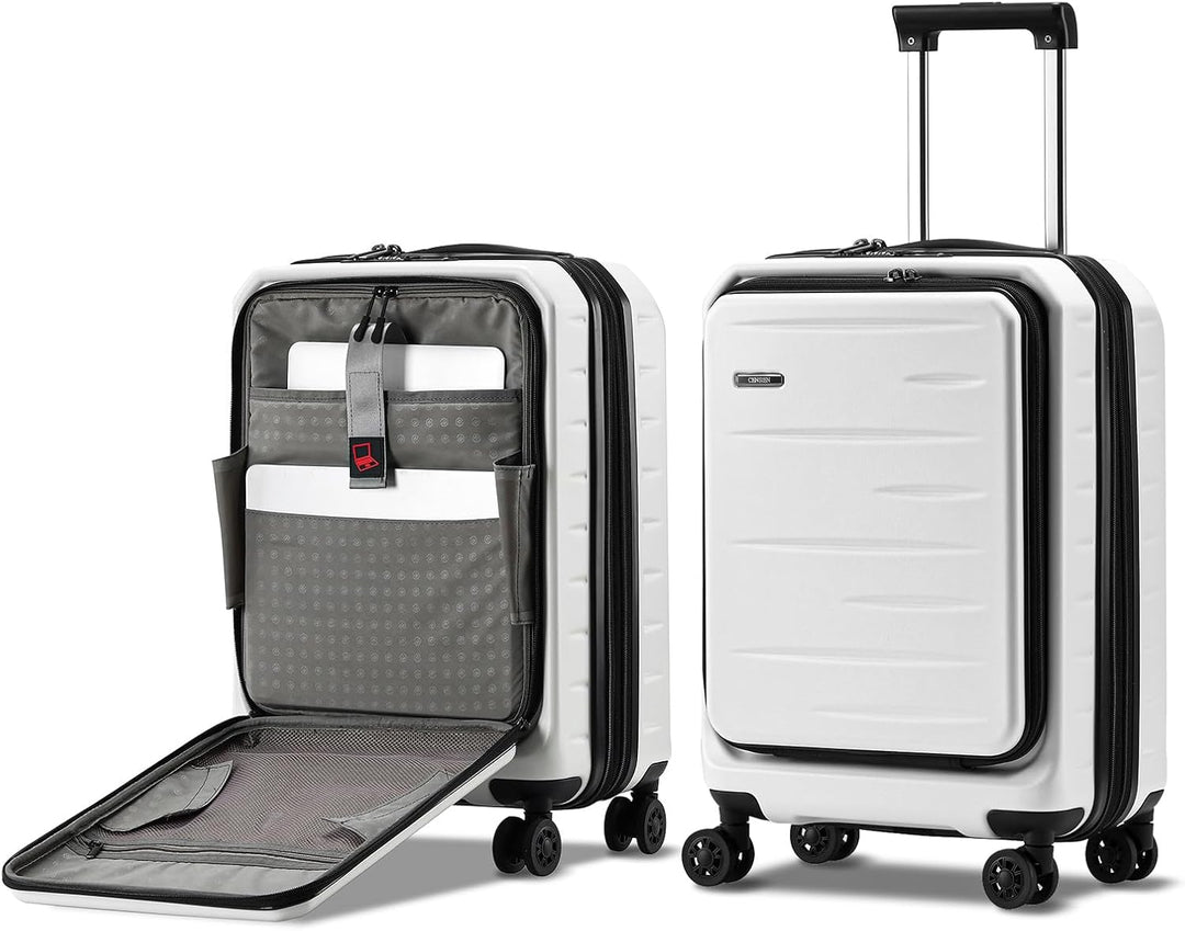 Expandable Hard Shell Carry-On with Front Pocket & TSA Lock