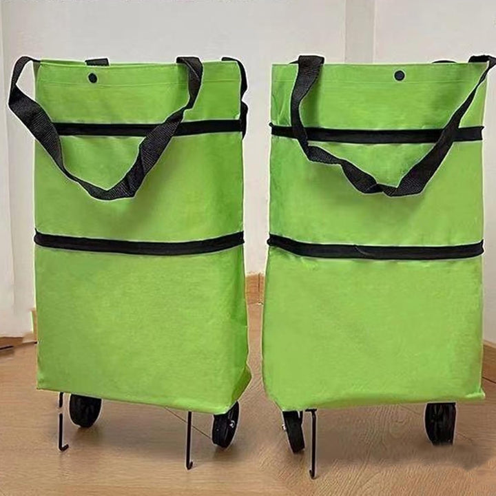Large Capacity Foldable Shopping Bag with Wheels Reusable Cart Tote (1+1 FREE) – Veytra