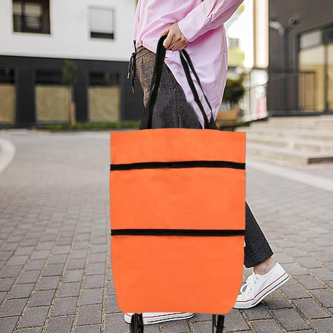 Large Capacity Foldable Shopping Bag with Wheels Reusable Cart Tote (1+1 FREE) – Veytra