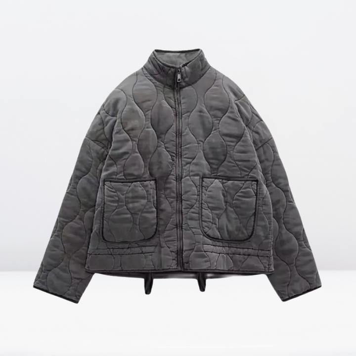 Ladies' padded jacket with drawstring & zipper – Lorena