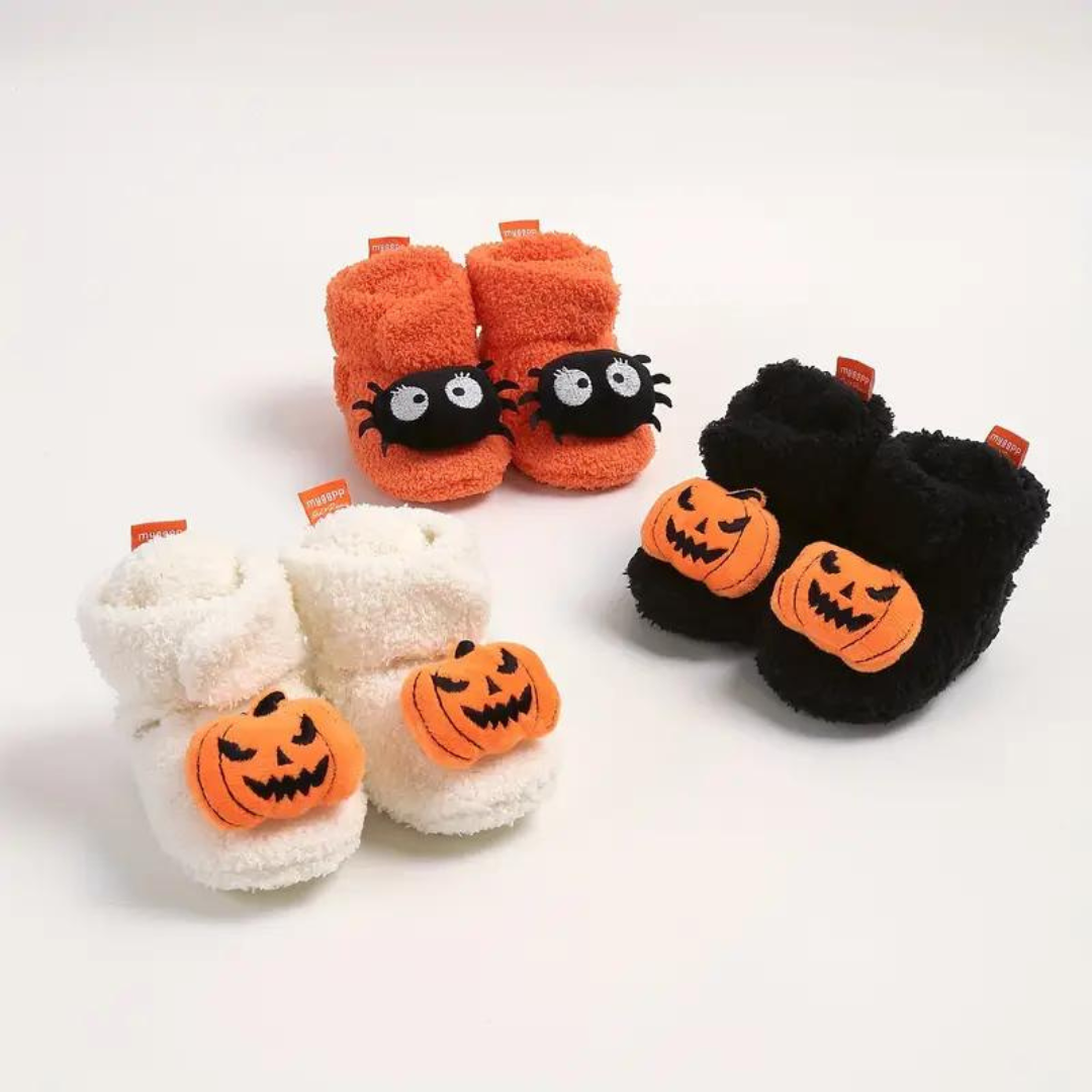 Children's Halloween Slippers with Cartoon Print – SpookySteps