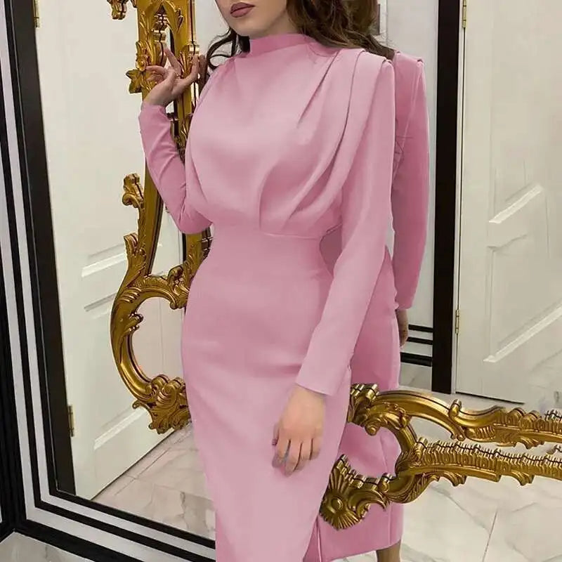Bodycon Midi Dress with Turtleneck – Valeria