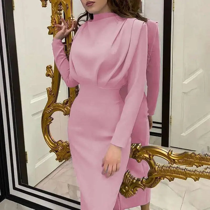 Bodycon Midi Dress with Turtleneck – Valeria