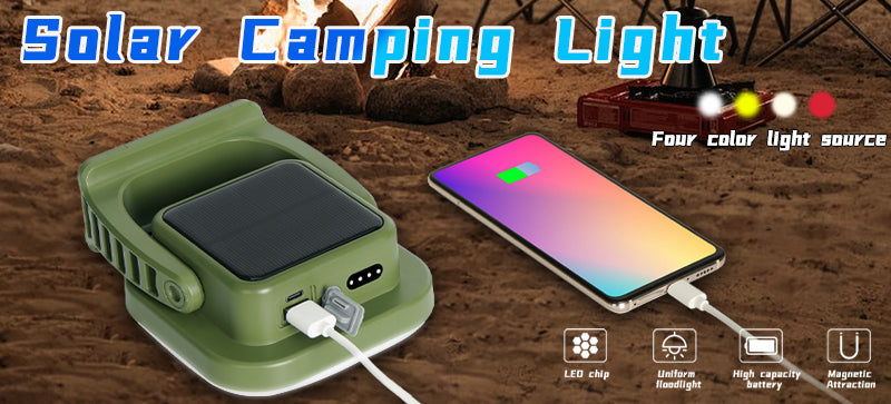 80W LED SOLAR-CHARGED CAMPING LAMP WITH MAGNET AND ZOOM FUNCTION-LY02S Solar energy-Nora Luxe