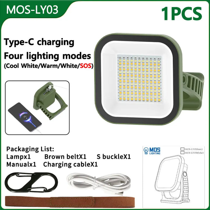 80W LED SOLAR-CHARGED CAMPING LAMP WITH MAGNET AND ZOOM FUNCTION-LY02S Solar energy-Nora Luxe