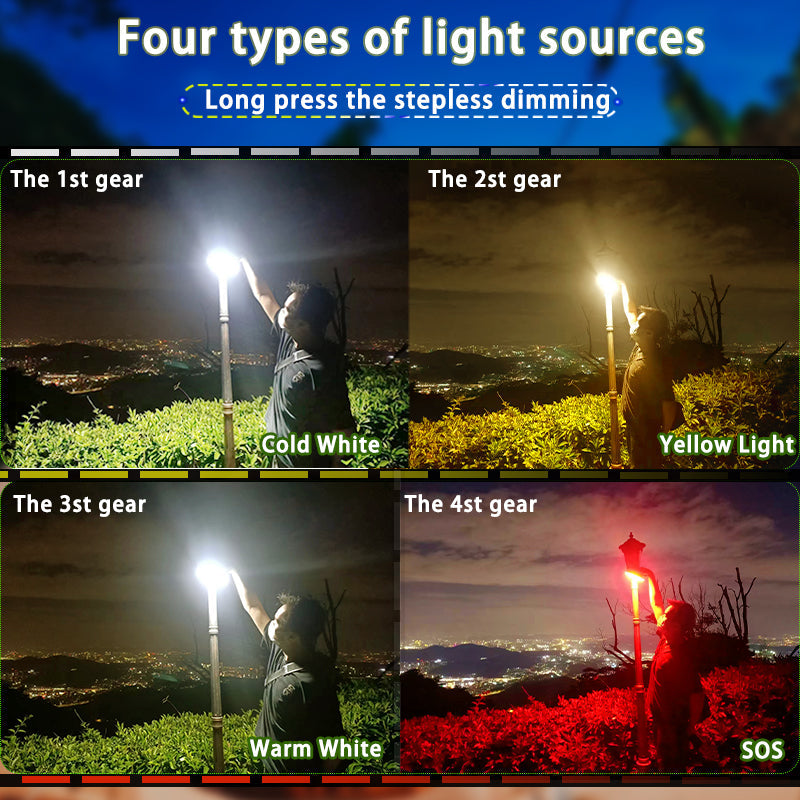 80W LED SOLAR-CHARGED CAMPING LAMP WITH MAGNET AND ZOOM FUNCTION-LY02S Solar energy-Nora Luxe