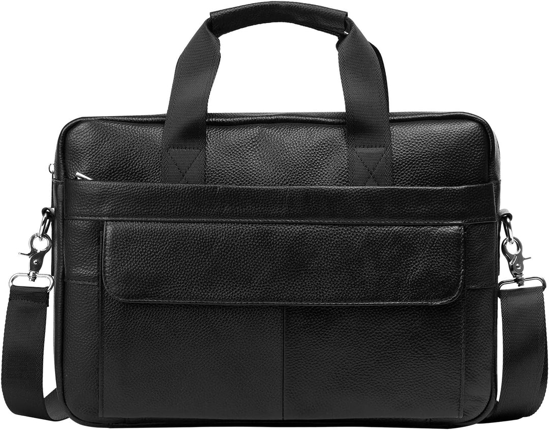 Premium Cowhide Leather 15” (38.1 cm) Business Briefcase with Organiser Compartments