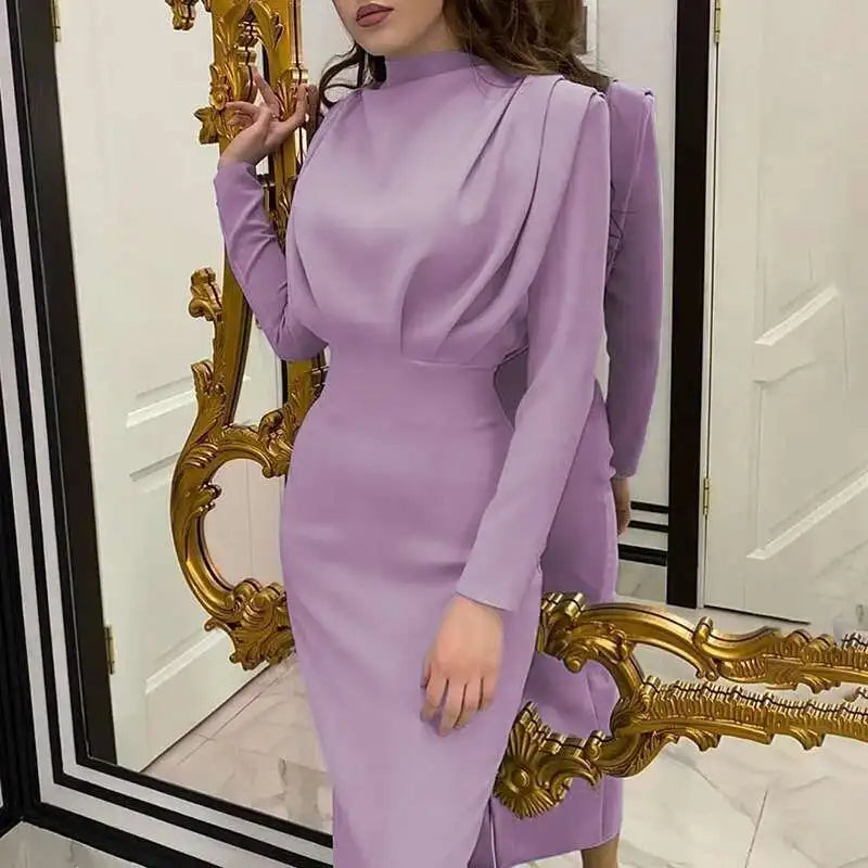 Bodycon Midi Dress with Turtleneck – Valeria