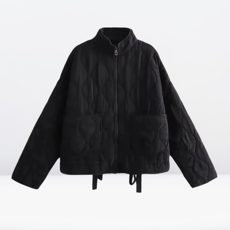 Ladies' padded jacket with drawstring & zipper – Lorena