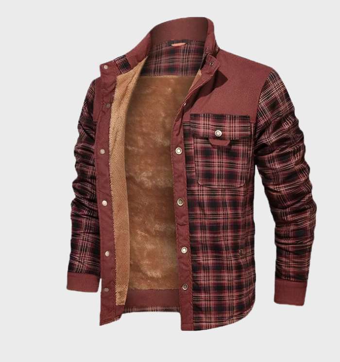Padded men's flannel jacket with fleece – FlannelStyle