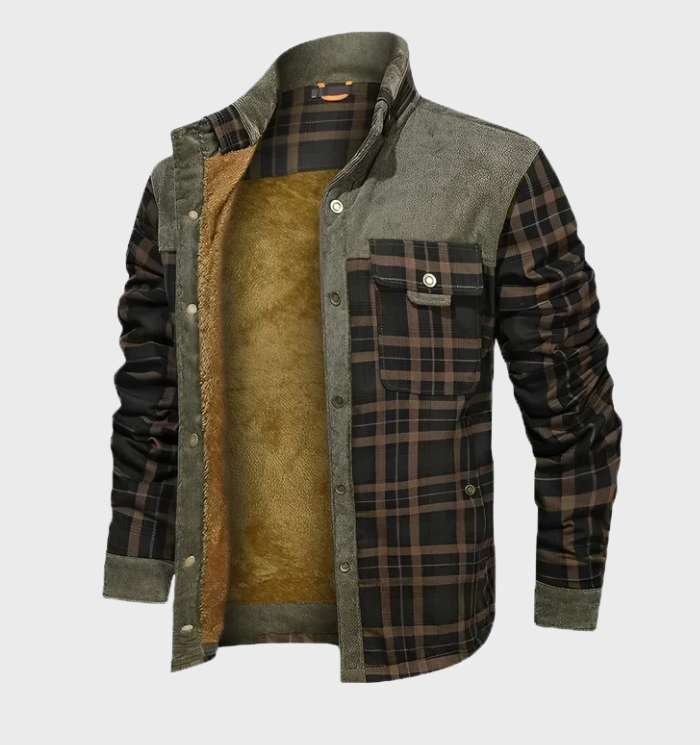 Padded men's flannel jacket with fleece – FlannelStyle