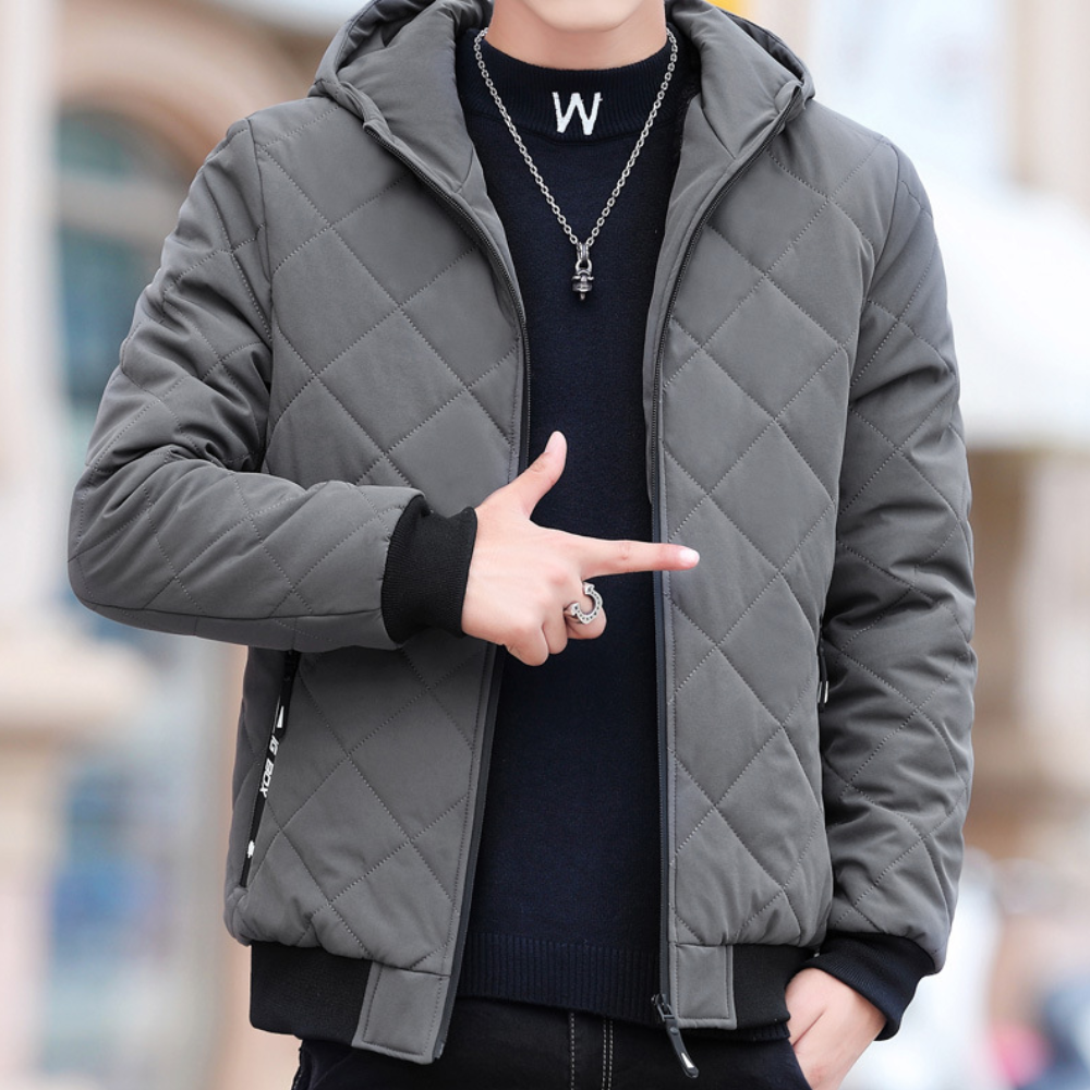 Quilted Men's Jacket with Hood – Dario