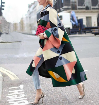 Printed women's coat with long sleeves – Svea Autumn Magic Edition