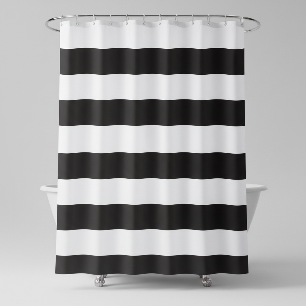 Gestreifter Textil Duschvorhang - WavePanel