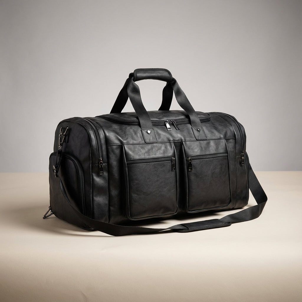Grote Leren Weekend Tas - Voyagely