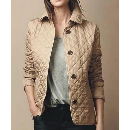 Women's quilted transitional jacket with button fastening – Armina
