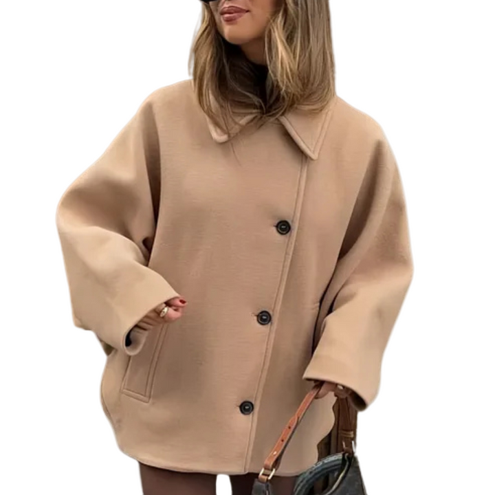 Ladies' transitional jacket in oversized style with button closure – Selina
