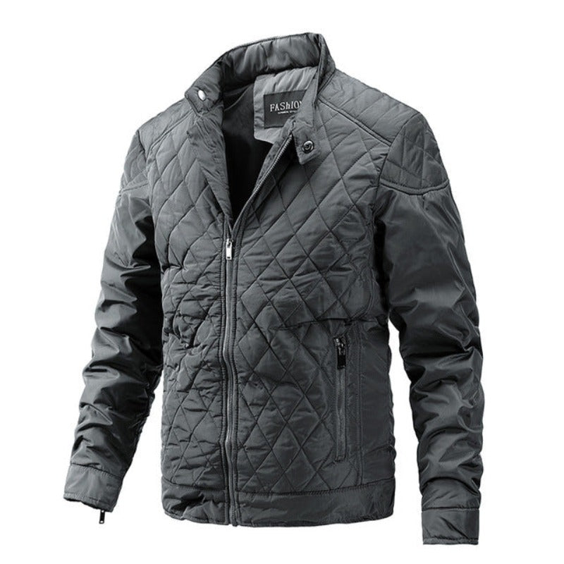 Casual men's autumn jacket with diamond pattern – Max