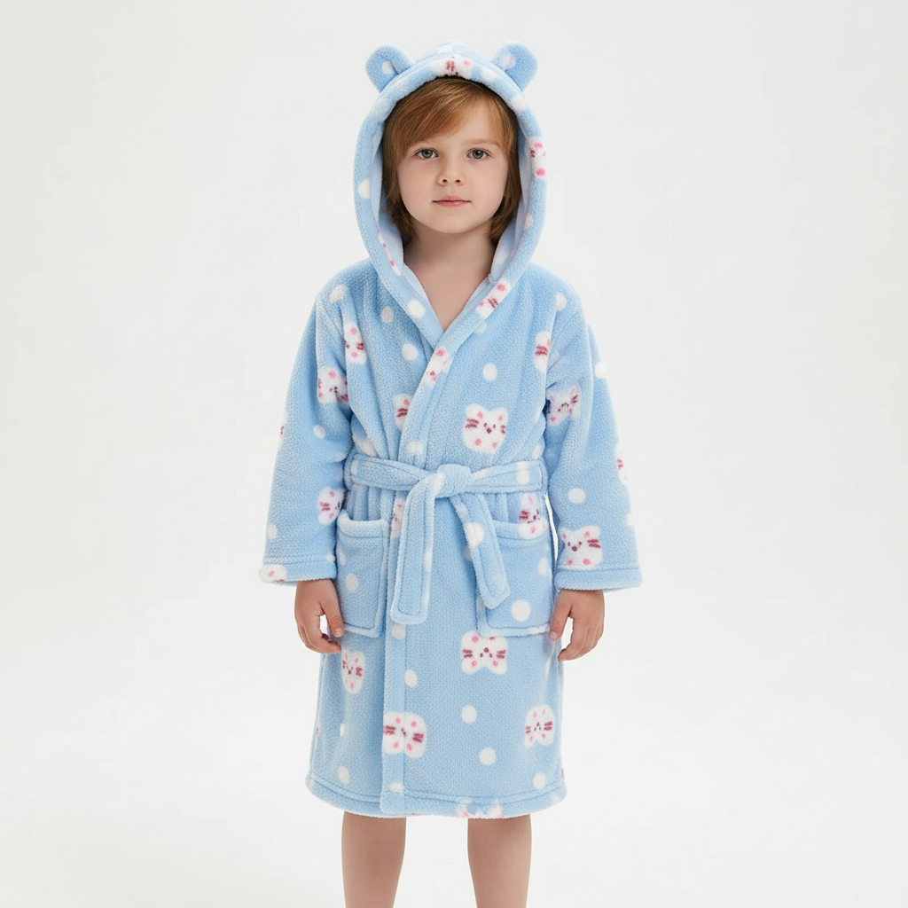 Plüschiger Kindermorgenmantel - CozyWrap