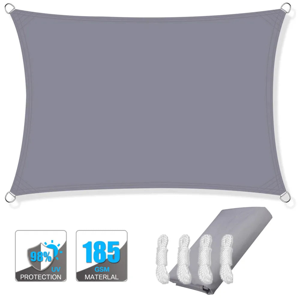 Waterproof Rectangular Sun Shade Sail with UV Protection & Mounting Kits – ShadeGuard