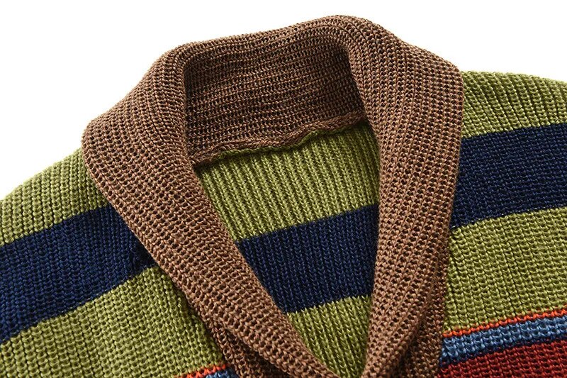 Men's knit cardigan with colour block and geometric pattern – Leandro