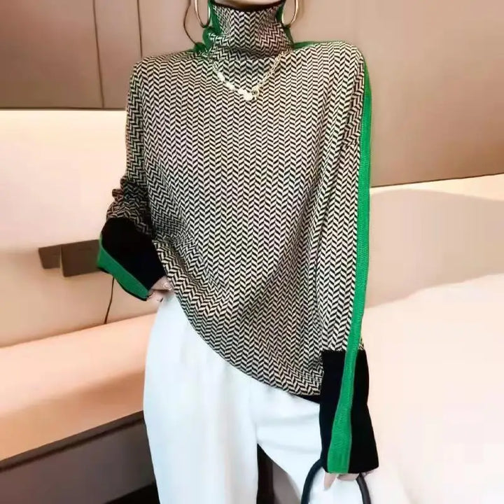 Ladies' roll neck sweater made of soft knit - Amira