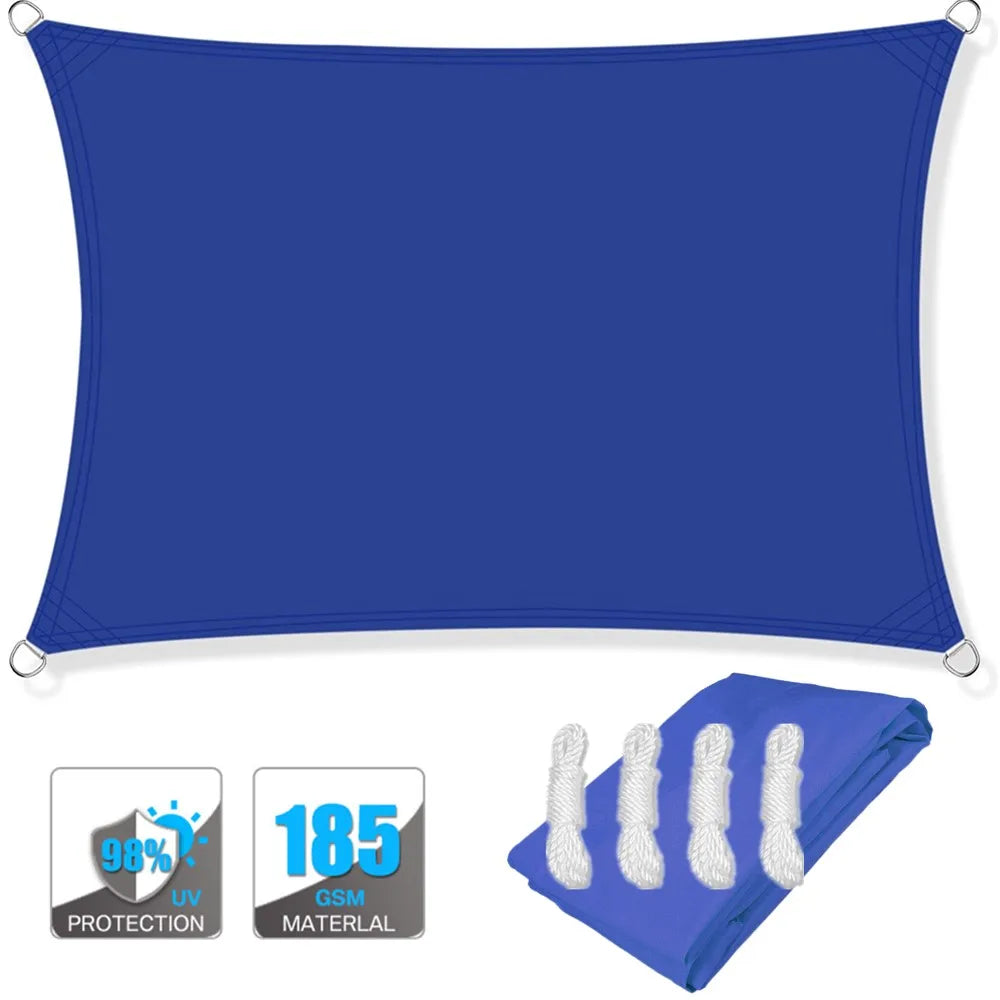 Waterproof Rectangular Sun Shade Sail with UV Protection & Mounting Kits – ShadeGuard