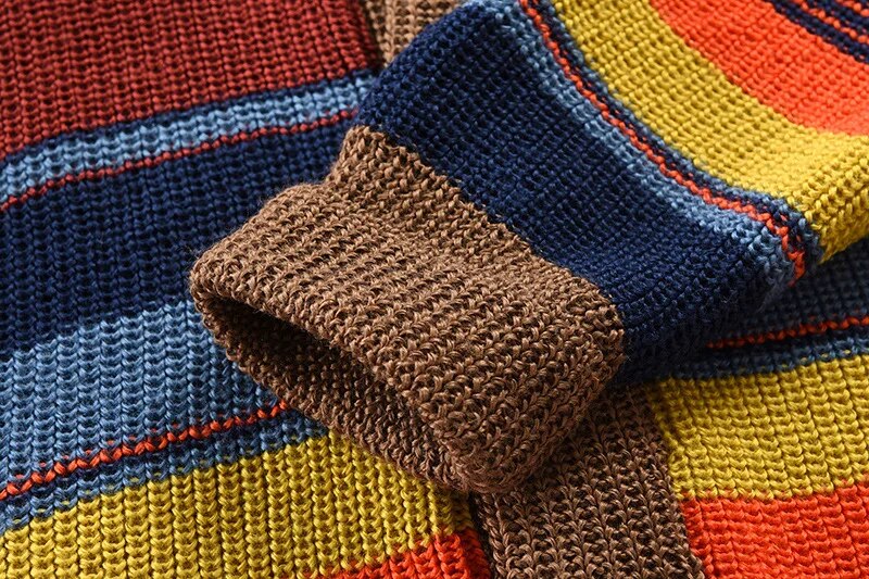 Men's knit cardigan with colour block and geometric pattern – Leandro