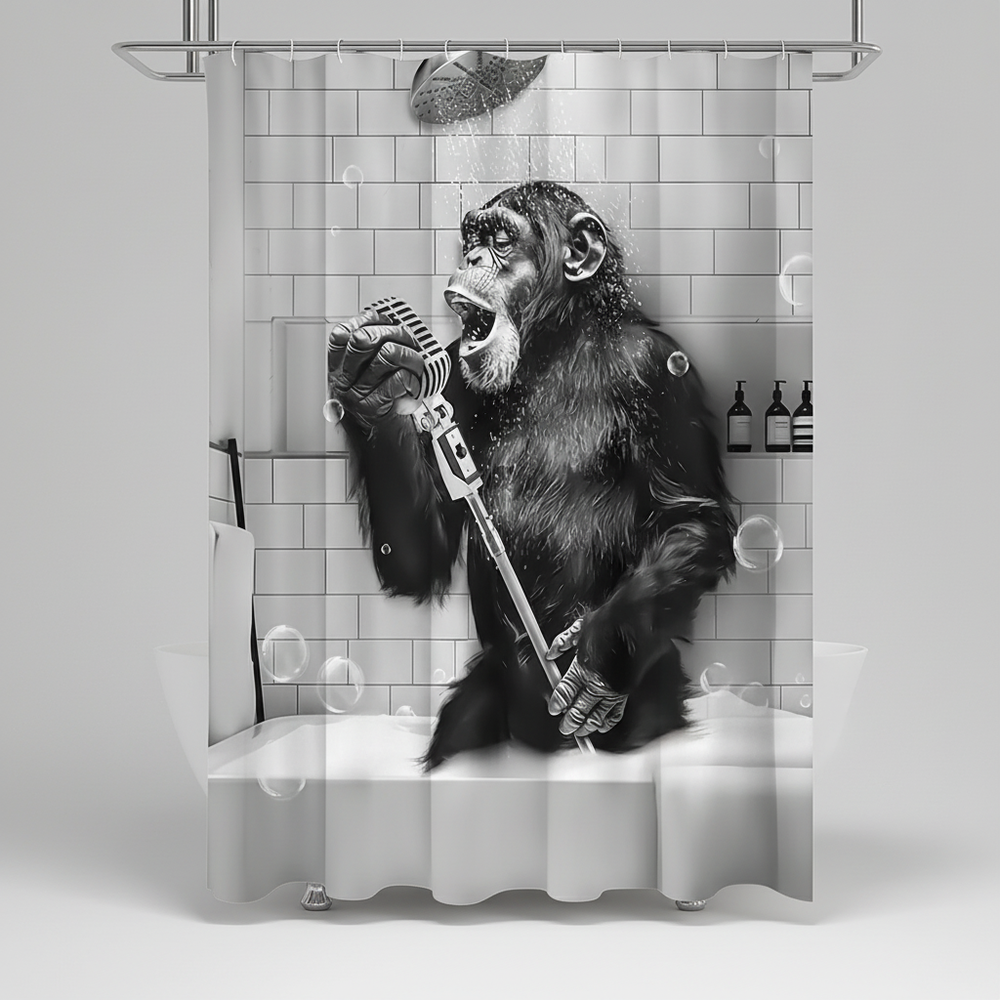 Schwarzweiß Bedruckter Duschvorhang - ShowerChimp
