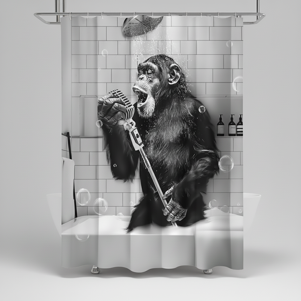 Schwarzweiß Bedruckter Duschvorhang - ShowerChimp