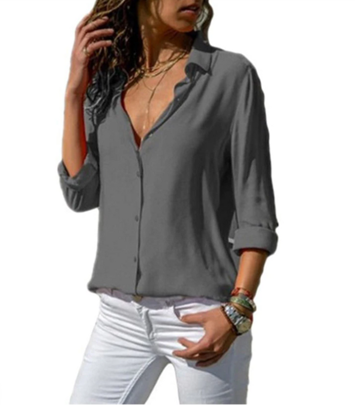 Trendy Ladies Blouse with Button Closure – Lorena