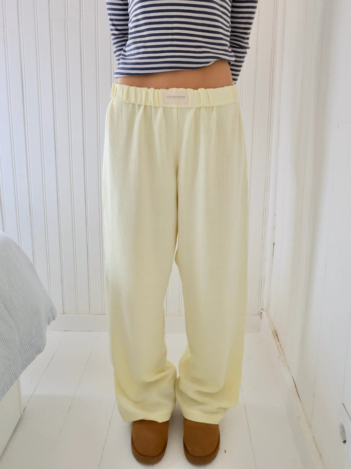 Ladies' lounge trousers with a stripe pattern – Elvira