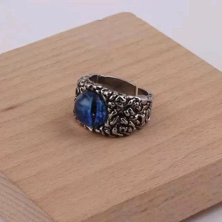 Adjustable Snake Ring with Demon Eye - Damon-Blue-Nora Luxe