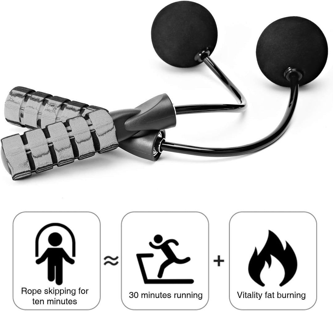 Adjustable Wireless Weighted Jump Rope-Gray-Nora Luxe