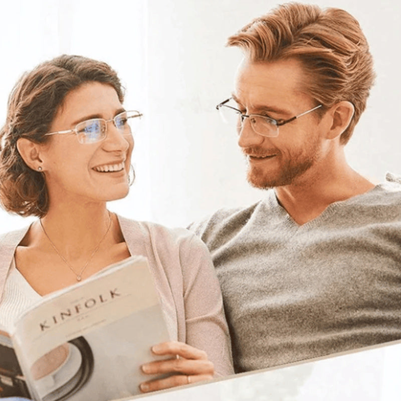 Advanced Anti-Blue Light Multifocal Reading Glasses - SapphireView-Gold-'+1.00/ 40-45 YEARS'-Nora Luxe