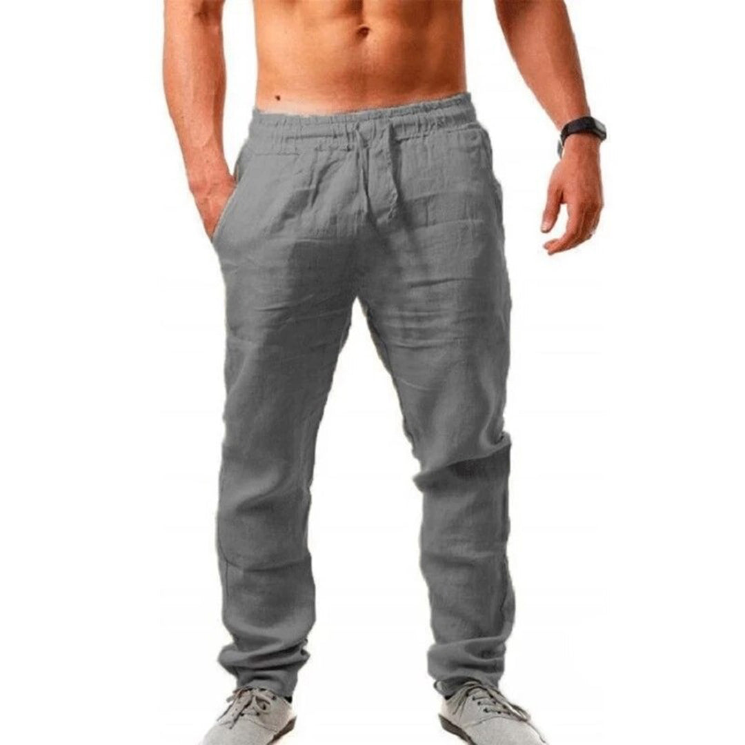 Airy Linen Trousers for Men - Noah-Gray-S-Nora Luxe