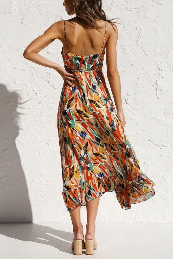 Airy maxi summer dress with a waist cut - Mira-Yellow-S-The Livary