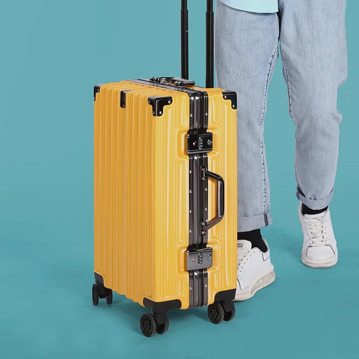 Aluminum frame hard-shell case – Reykjavik-Yellow-S (40 L)-Nora Luxe