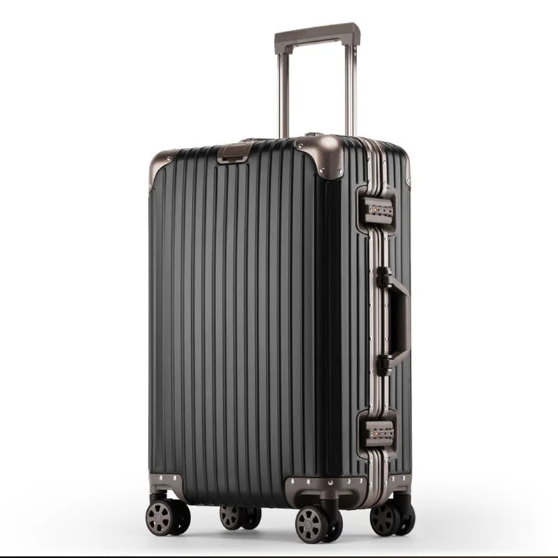 Aluminum-Magnesium hard shell case – Tirana-Black Gold-S (52 L)-Nora Luxe