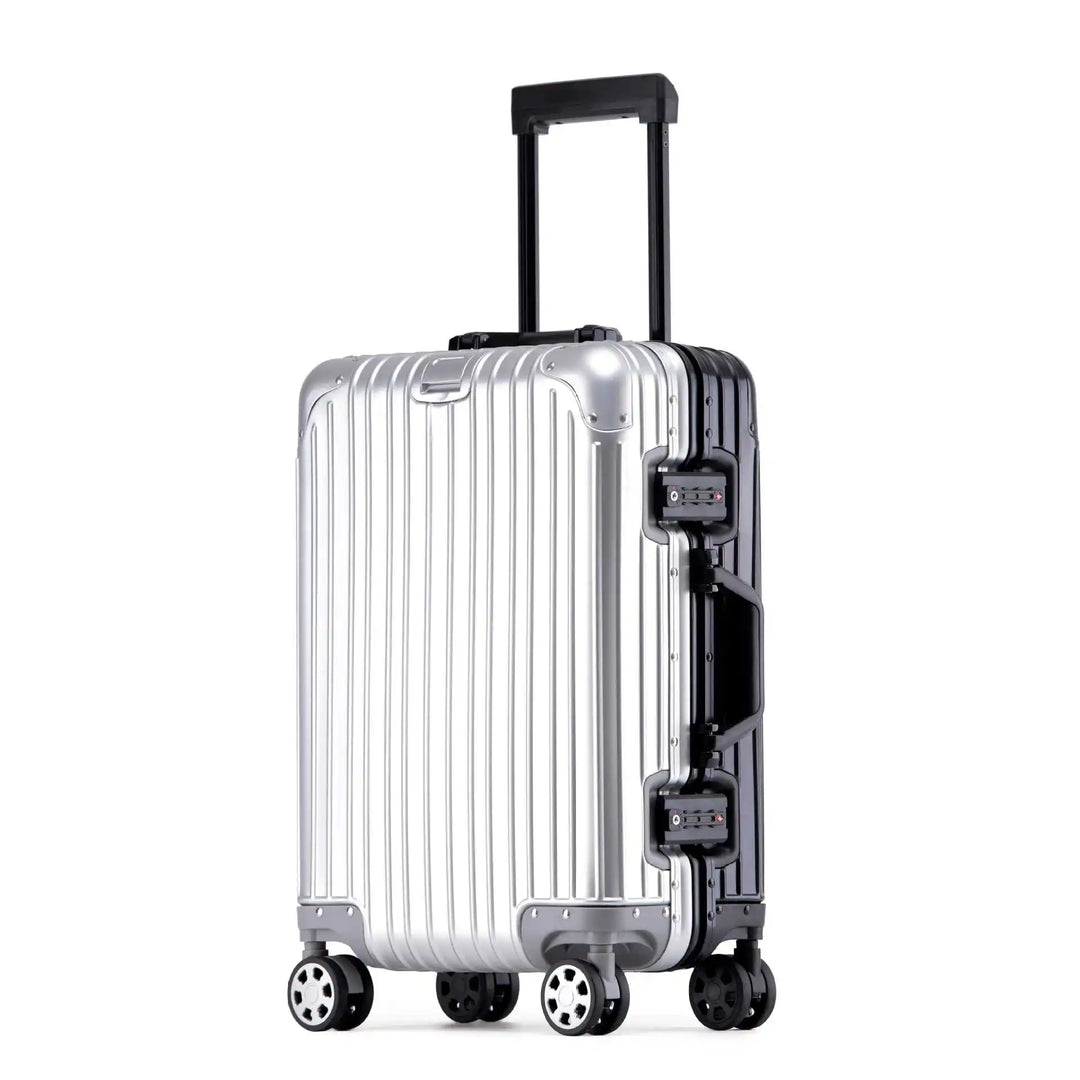 Aluminum-Magnesium hard shell case – Tirana-Silver Black-S (52 L)-Nora Luxe