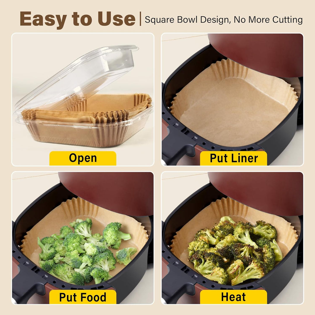 Anti-adhesive Disposable Air Fryer Liners - EasyCrisp-Square-Nora Luxe