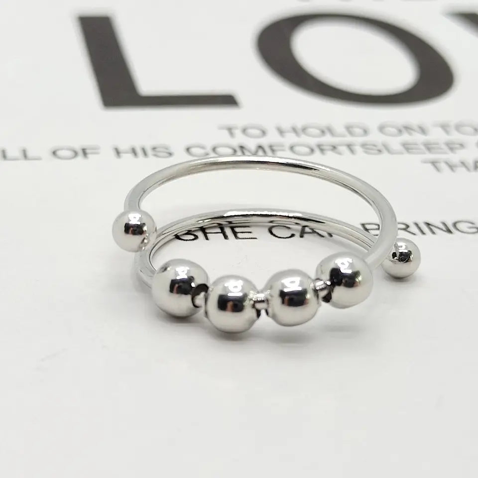 Anti Stress Ring - CalmSpin-Silver-Nora Luxe