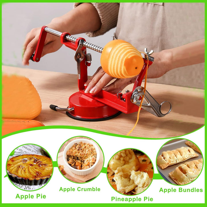 Apple Schiller & Cutter with Suction Cup - CoreSlicer-Red-Nora Luxe